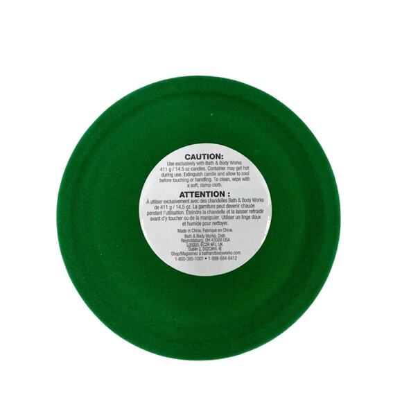 Bath & Body Works Green Flocked Santa Pedestal 3 Wick Candle Holder 7.25"H #22 - Picture 5 of 9